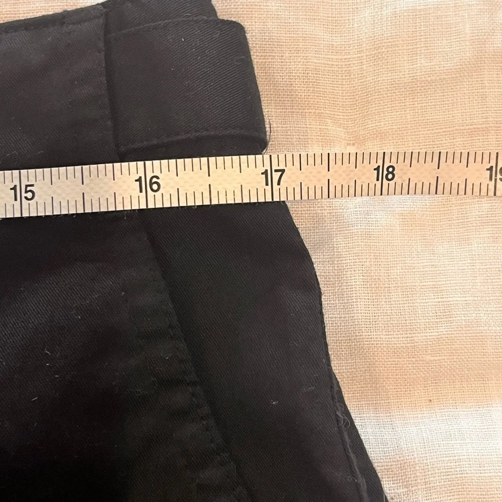 Ralph Lauren Size 6 Black Flat-Front Shorts Ring Belt 100% Cotton Quality Chic